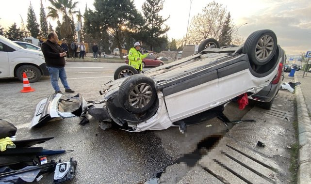 Yayaya çarpmamak için manevra yapan otomobil takla attı: 1 ölü, 2 yaralı -  Asayiş - Alp Haber